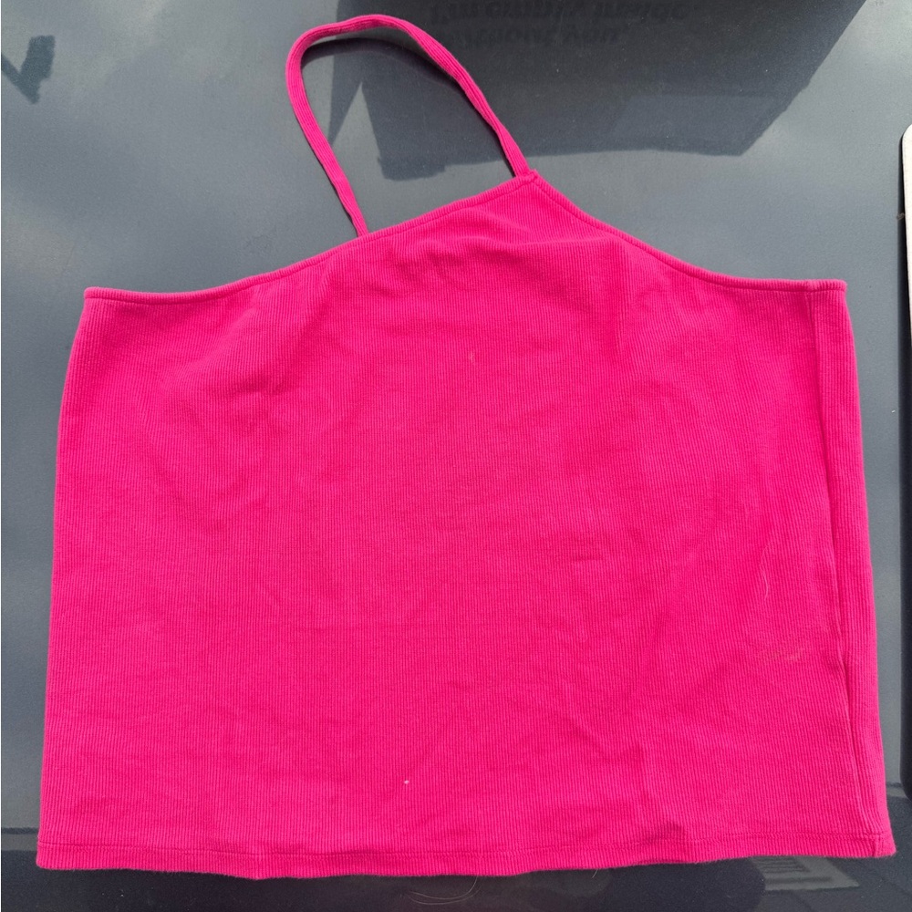 Anthropologie Pink Ribbed tank XL
